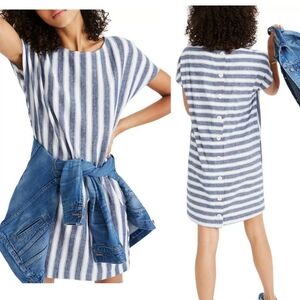 Madewell Navy and White Striped Mini Dress